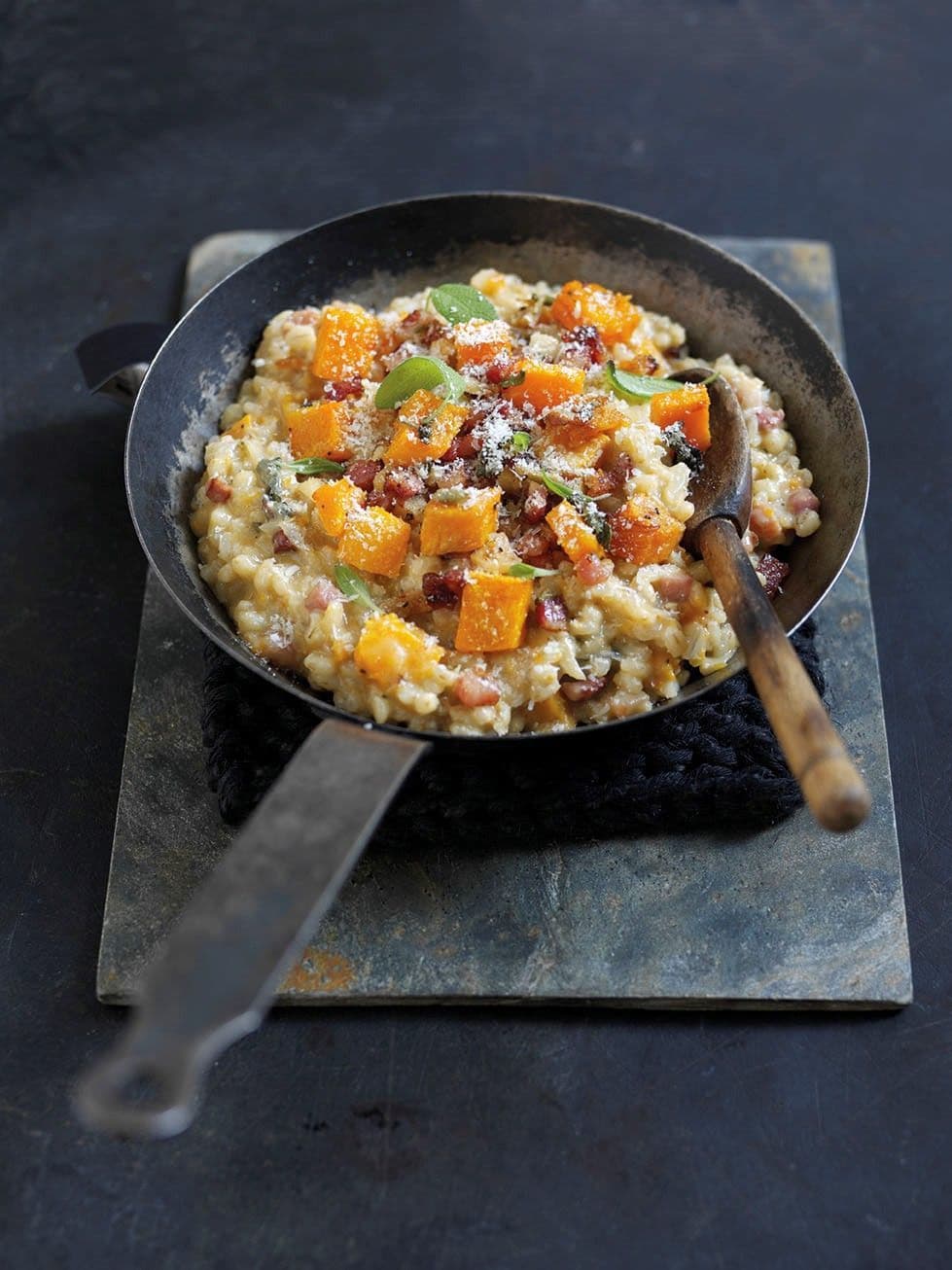 Barley, butternut squash and pancetta Parmigiano Reggiano risotto