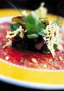 Beef carpaccio with Parmigiano Reggiano cheese