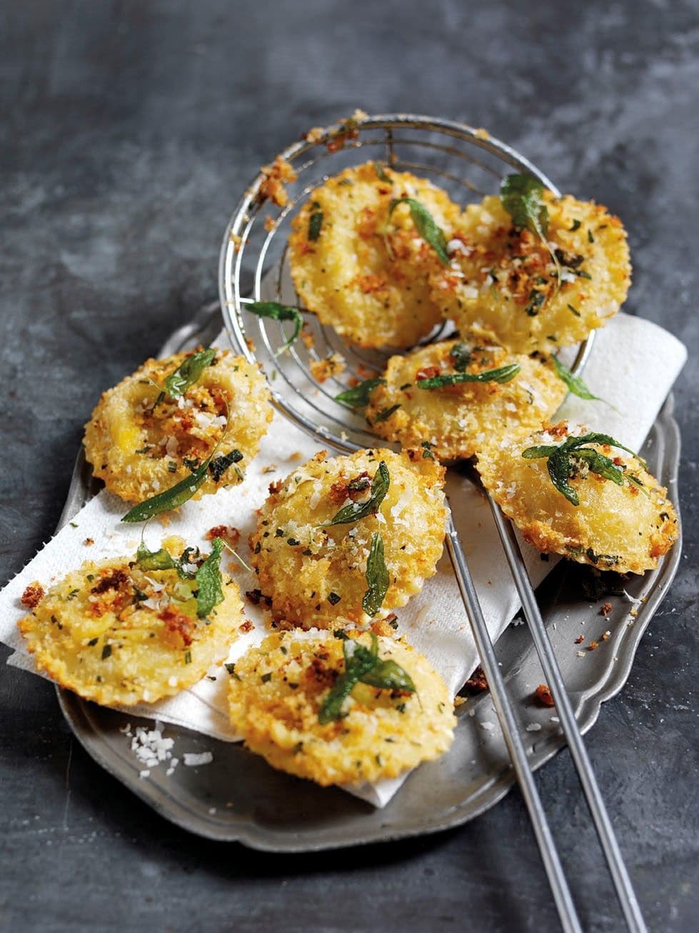 Crispy Parmigiano Reggiano and sage ravioli