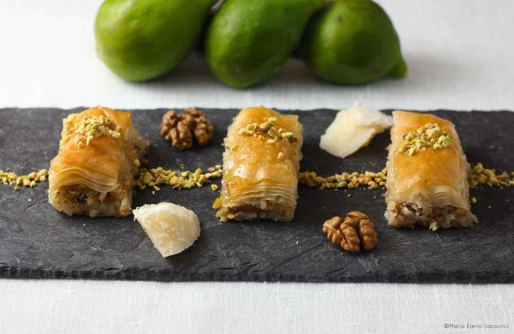 Baklava con fichi e Parmigiano Reggiano