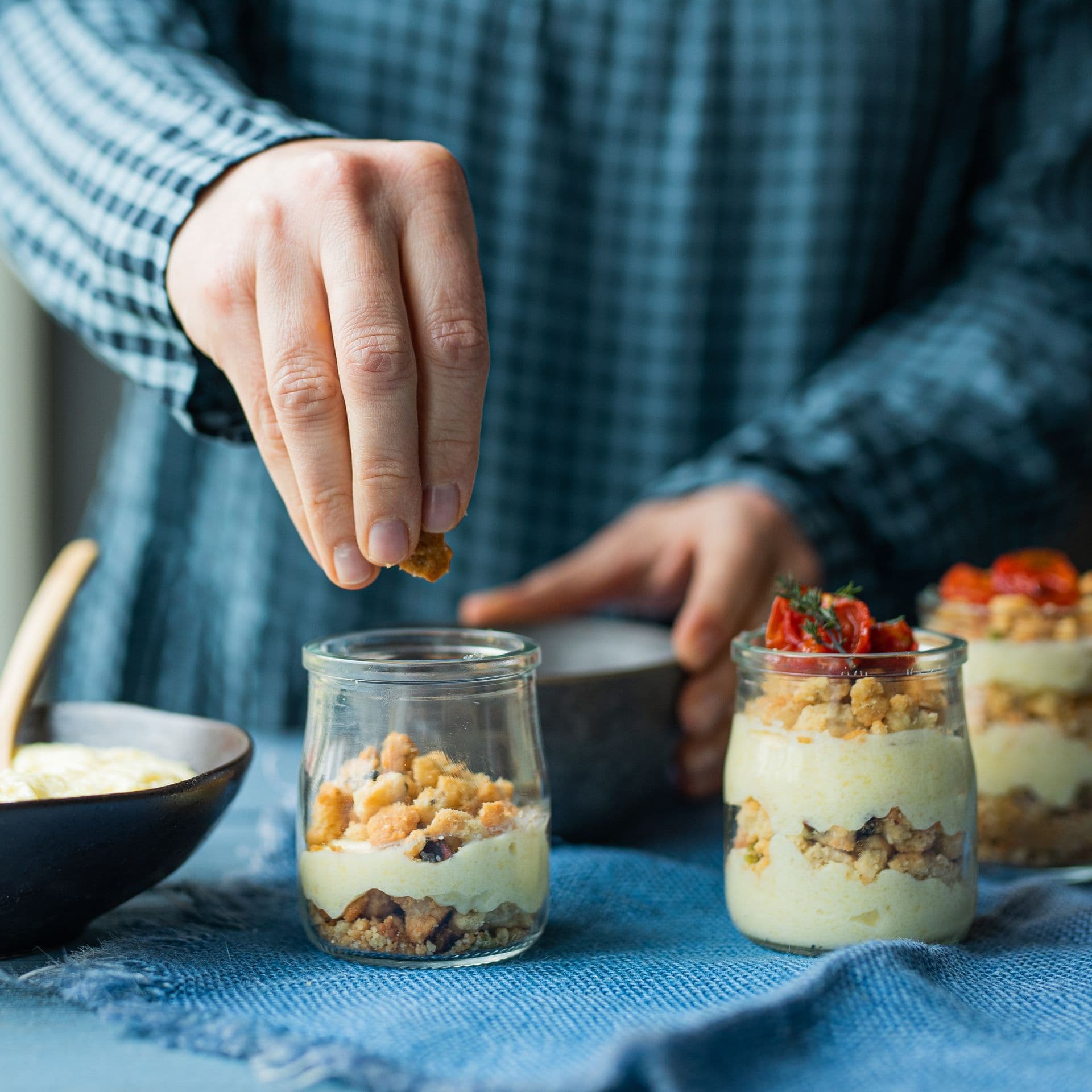 Crumble nizzardo con Parmigiano Reggiano 